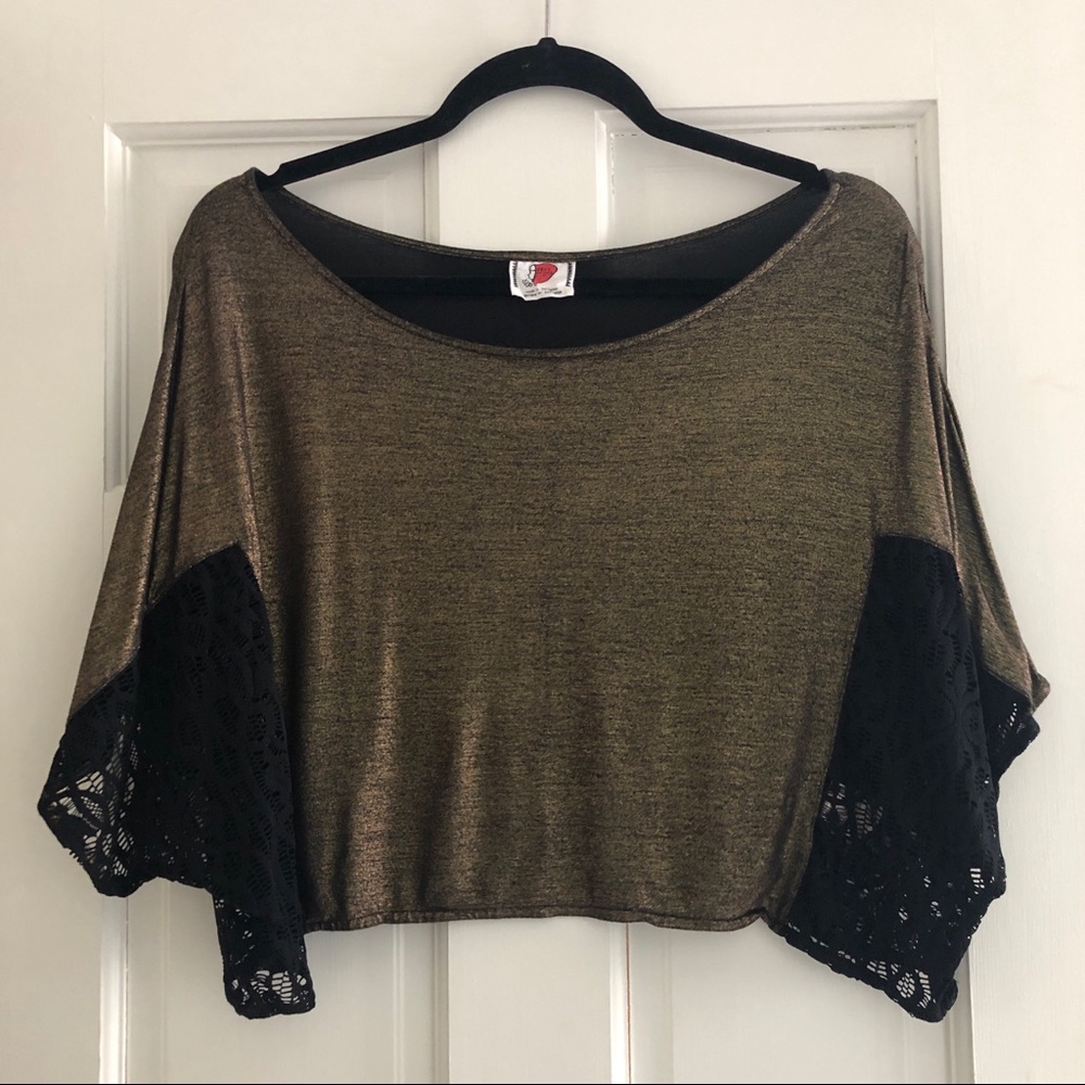 Free People Gold Crop top